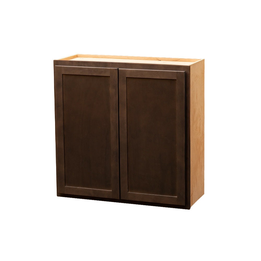 Espresso Wall Cabinet W/ Double Doors Ready-to-assemble RTA Dark ...