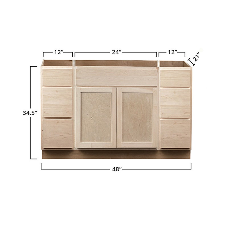 Unfinished Bathroom Vanity 48 Inches - Ready-to-assemble (RTA) Raw ...