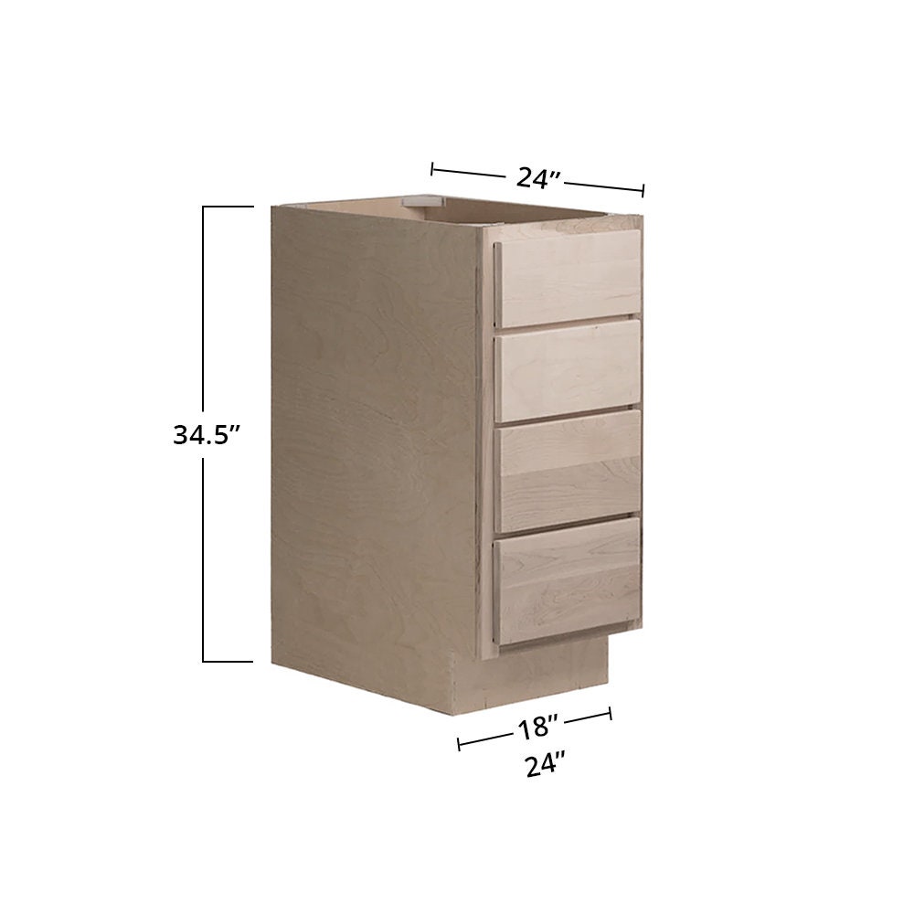 Unfinished Drawer Base W/ Four Drawers Readytoassemble RTA