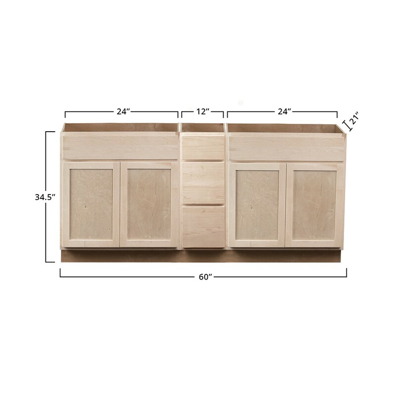 Unfinished Bathroom Vanity 60 Inches for Double Sink - Ready-to ...