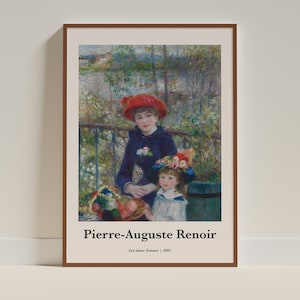 Les Deux Soeurs (Two Sisters) by Pierre-Auguste Renoir, Wall Art Home Decor Printable Vintage Painting Print