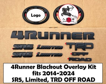 4RUNNER Emblem Blackout Overlay Kit, 2014-2024, SR5 Limited OFF ROAD