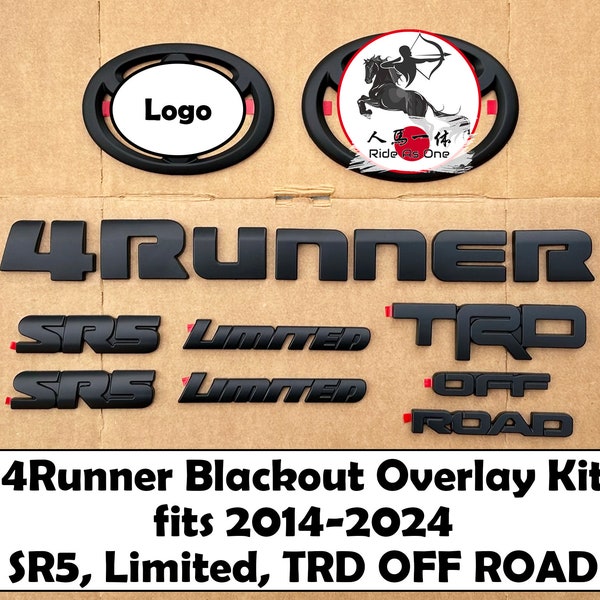 4RUNNER Emblem Blackout Overlay Kit, 2014-2024, SR5 Limited OFF ROAD