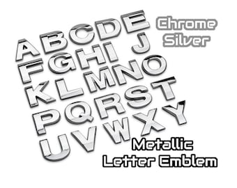 Custom Chrome Car Letters Emblem Badge Decal, Matte Black or Chrome Silver