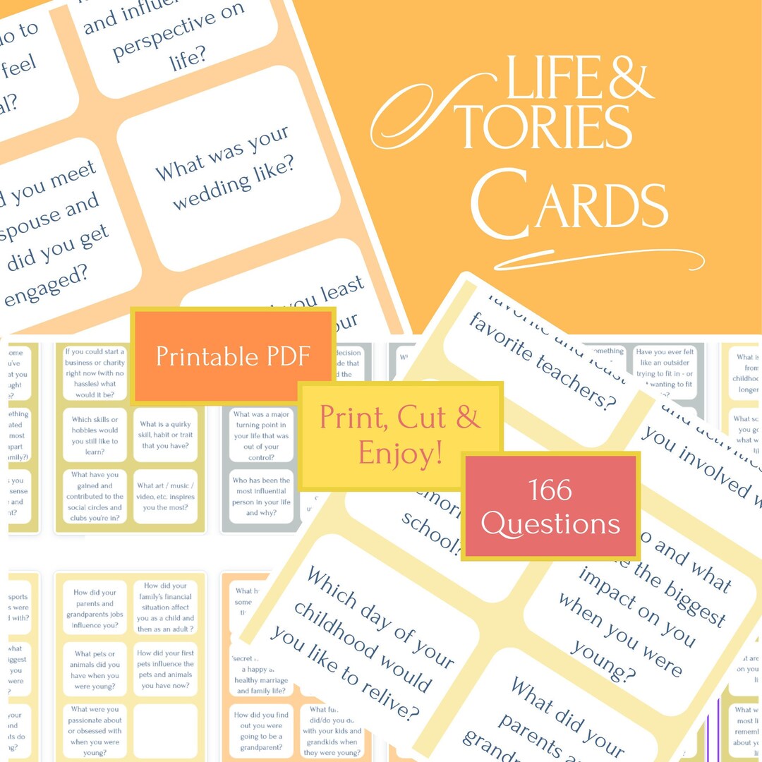 Incredible Life & Stories CARDS Fun, Family Activity Print, Cut and