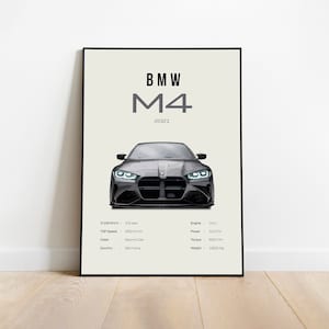 BMW M4 Silhouette – Metal Art - Décoration murale - Man Cave