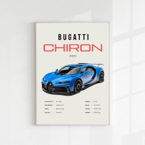 2022 Bugatti Chiron Poster Digital Download Wall Art for Kids Boys Room Decor Children Home Office Art Instant Download
