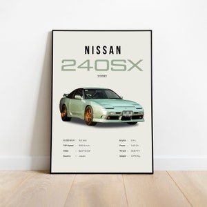 1990 Nissan 240SX Poster Digital Download Wall Art for Kids Boys Room Decor Children Home Office Art Instant Download