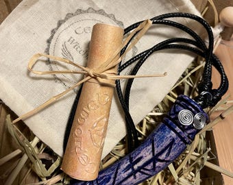 Hand Carved Antler Bindrune Talisman, Viking Charm for Protection, Love, Prosperity