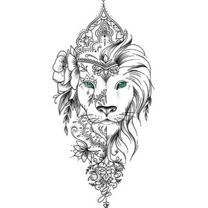 Majestic Lioness - Power & Grace Temporary Tattoo