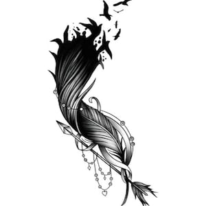 Whispering Breeze - Feather Temporary Tattoo