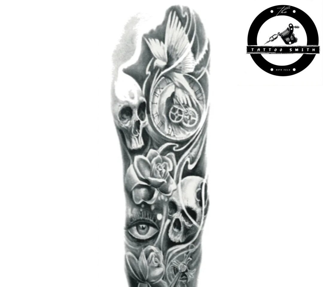 Schedel tatoeage - Free Vector Download | VectorPortal, image size:1080x958