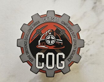 Crimson COG Pin
