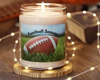 Football Season Scented Candle - Fall Time Home Decor, Game Day Candle, Tailgating Gift, Sports Lover Candle, Hand Poured Fragrance Candle