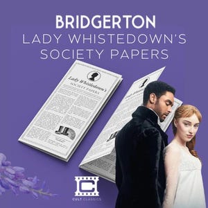 Lady Whistledown Gazette Imprimable S1 | Design Regency inspiré de Bridgerton et carte de danse gratuite | Téléchargement numérique pour fêtes à thème et cadeaux