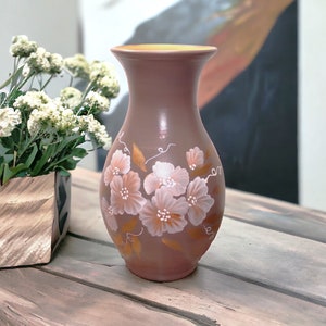 Large Ceramic Vase, 13in Handmade Vase, Tall Pottery Vase, Painted Flower vase, New home gift, Elegant Home Decor, Unique Gifts for mom