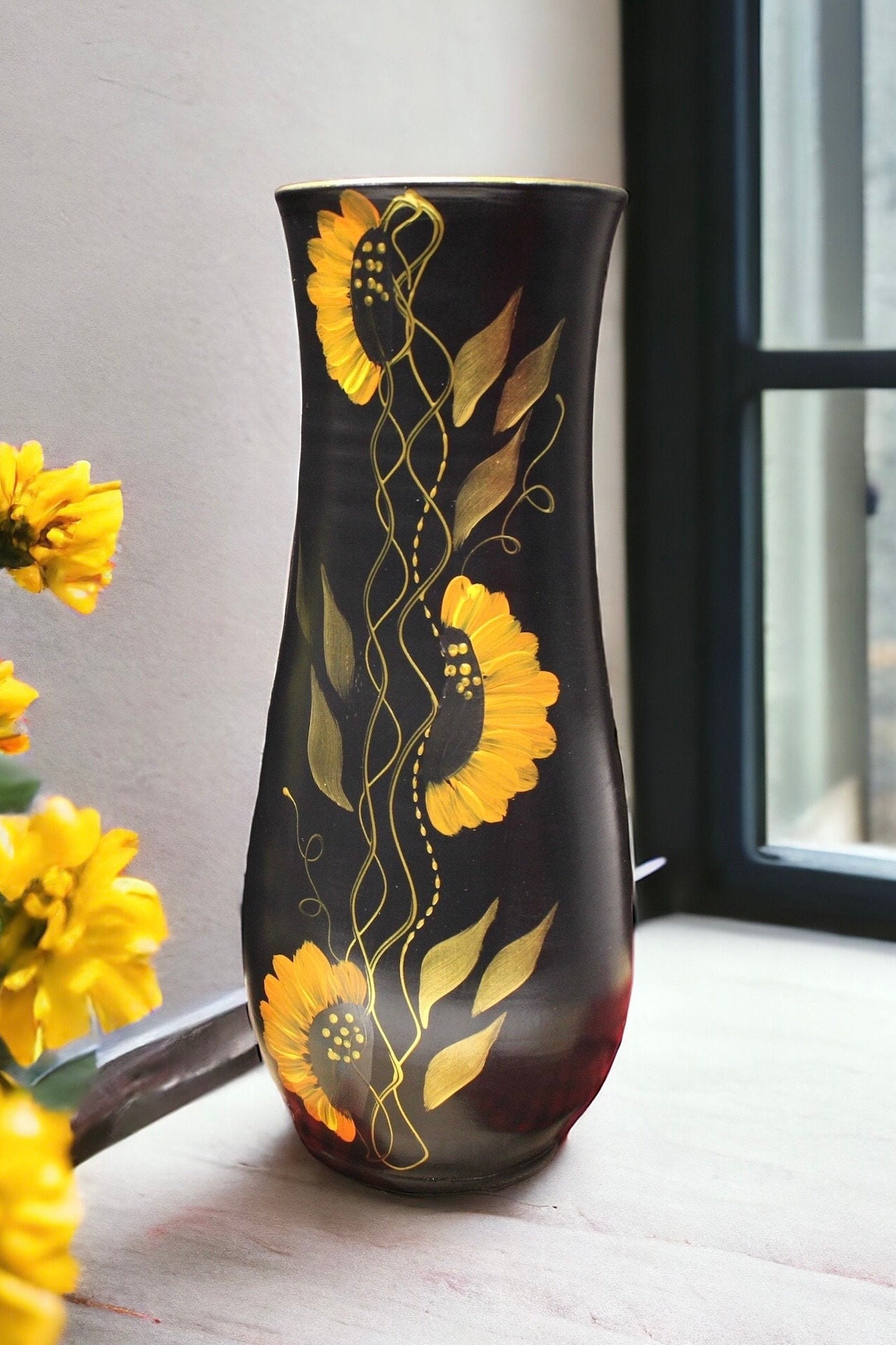 Floor Vase, Sunflower Vase, Handmade Vases, Tall Vase, Ceramic Vases