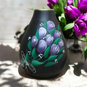 Bud vases, Purple tulip Vase, Handmade Vases, Ceramic vases, Flower vases, Gifts for her, Vases, Pottery Vases, New home gift, Gifts for mom