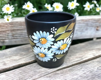 Daisy Vase, Pot Vase, Handmade Vase, Ceramic Vase, Gifts for her, Birthday gift, Gifts for mom, Spring Decor, Pottery Vase, New Home Gift