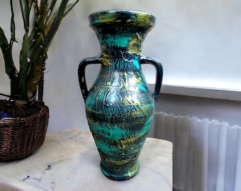 Large Amphora, Ceramic vase, Texture Vase, Handmade Vase, Gifts for Her, Spring Home Decor, Flower Vase, Pottery Vase, New Home Gift, 13.5"
