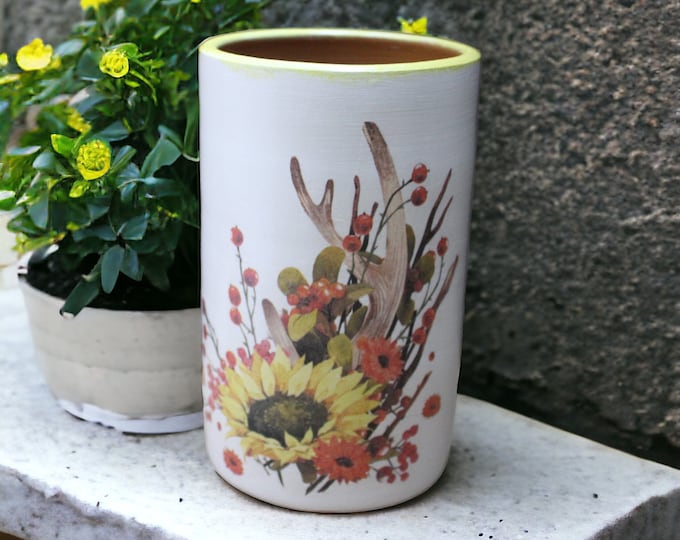 Sunflower Vase, Handmade Vases, Clay Vases, Ceramic vases, Pottery gifts, Flower vases, Vases, Pottery Vases, Spring Decor, Gifts for mom