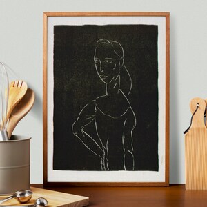 Standing Figure Digital Download - Abstract Art Print - Instant Wall Decor - Modern Minimalist Litograph Artwork