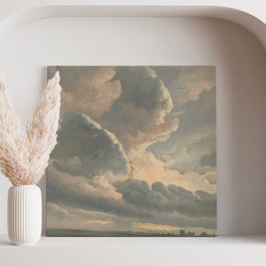 Impressionist clouds painting, Italian cloudscape - Digitally restored high resolution classic art oil painting downloadable