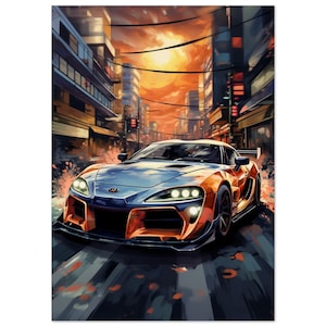 Sleek Toyota Supra MK IV Poster - Automotive Art for Enthusiasts