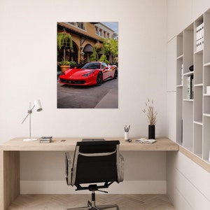 Ferrari 458 Italia Poster - Exotic Car Art Print - Supercar Wall Decor - Italian Stallion Art