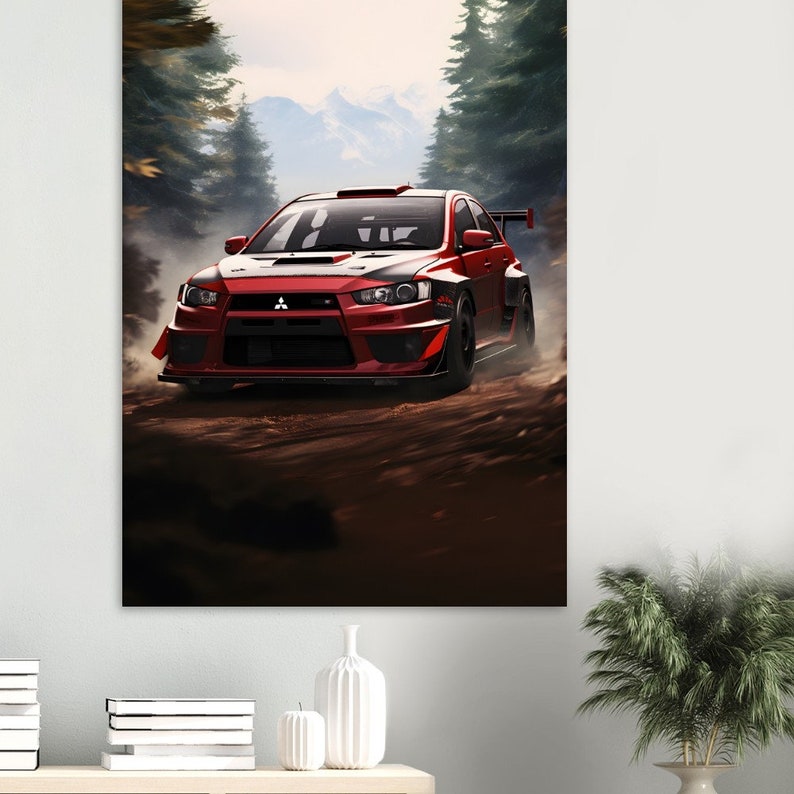 Lancer Rally Poster Mitsubishi Evo Rally Car Poster - High-quality Poster for Auto ...