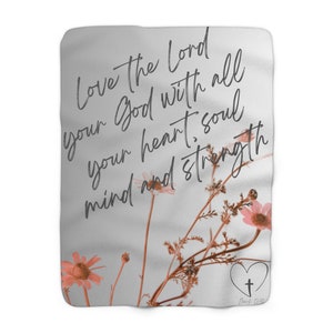Christian Sherpa Fleece Blanket, Bible Verse Religious Throw