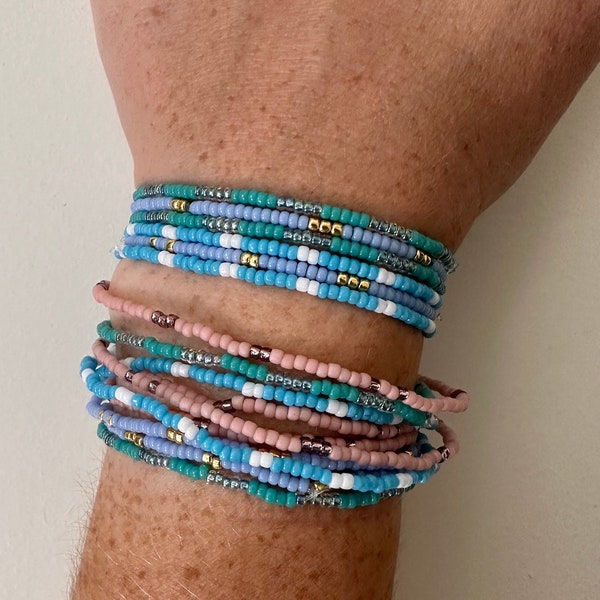 Beaded Bracelet, Seed Bead Bracelets, Everyday Jewelry, Cute Women's Bracelet, Beachy Bracelets, Gift for Friends, Stackable, Stretch