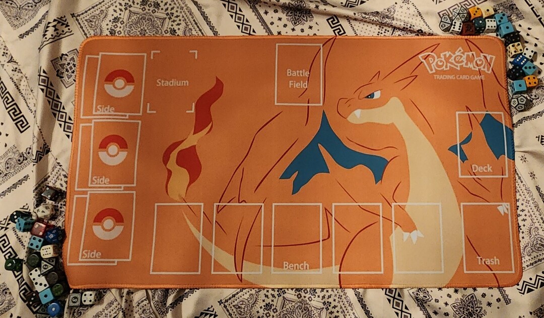 Mega Charizard Y Pokemon Playmat Etsy
