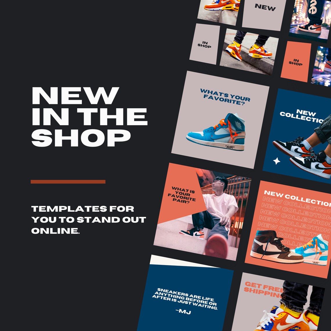 Editable Canva Social Media Posts for Sneaker Lookbook IG Posts and ...