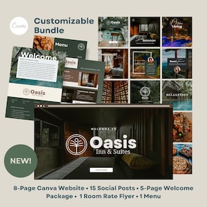 Oasis Hospitality Brand | Canva Website & Social Media Templates for Hotels and Rentals