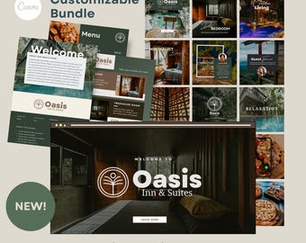 Oasis Hospitality Brand | Canva Website & Social Media Templates for Hotels and Rentals
