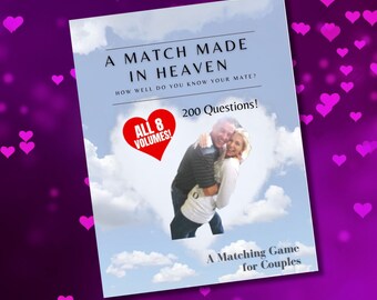 All 8 Volumes for HALF PRICE! Match Made in Heaven- Printable Questions Game For Couples | Anniversary Game | Relationship Conversation Game