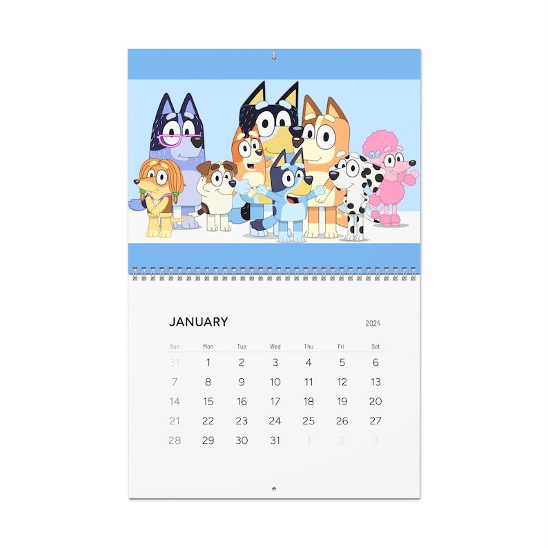 Bluey Wall Calendars 2024 Etsy
