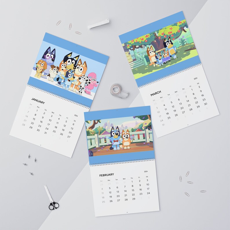Bluey Wall Calendars 2024 Etsy