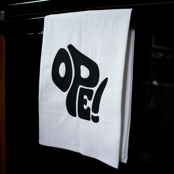 Wisconsin Shape Ope! Screen Printed Cotton Kitchen Dish Tea Towel