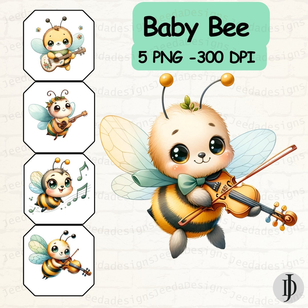 Bee and Musical Instrument Clipart PNG, Musician, Guitar,violin ...