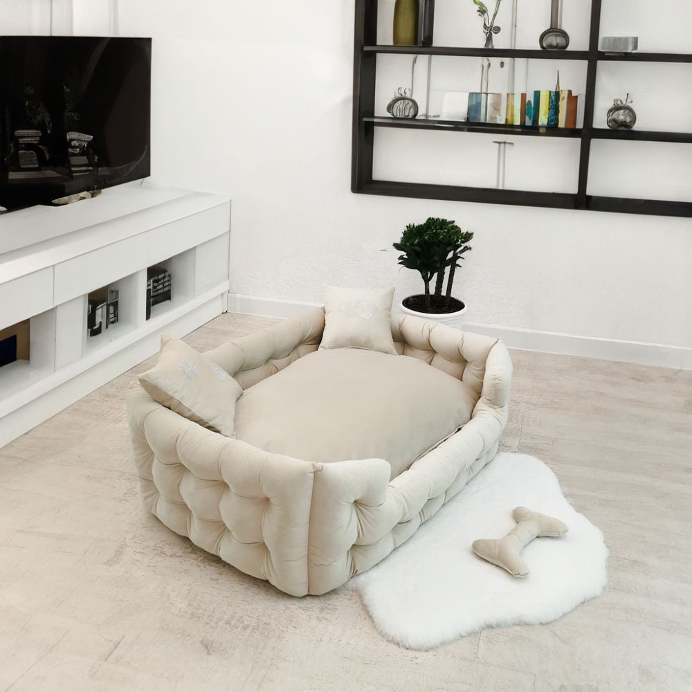 Velvet Dog Bed Dog Bed Large Dog Bed Extra Large Dog Bed Custom Dog Bed