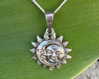 Eclipse Necklace Sterling Silver Pendant for Astronomy Lover Gift Idea Celestial Charm for Mom Gift Cosmic Inspired Jewelry for Graduation