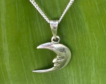 Crescent Moon Necklace Sterling Silver Celestial Charm Jewelry