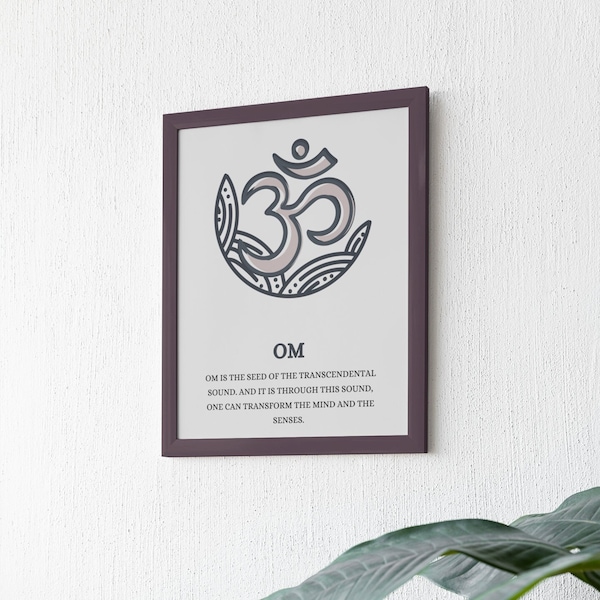 Yoga Mediation Om Sound Wall Print, Zen Art, Calm and Peaceful, Digital Download