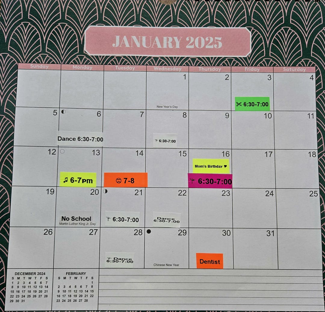 Custom Labels for Calendar Organization Single Text Line Pack of 10 - Etsy