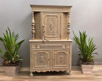 Antique wood credenza sideboard