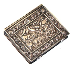 Scatola per libri biblici vintage in argento Scatola per libri biblici in argento in miniatura Svezia