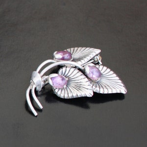 TEKA Theodor Klotz floral silver brooch Germany