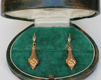 Pendientes colgantes antiguos Biedermeier